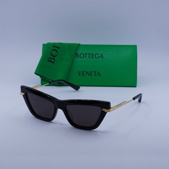 Bottega Veneta BV1241S 001 Cat Eye Sunglasses - Black/Gold/Grey - Picture 4 of 11